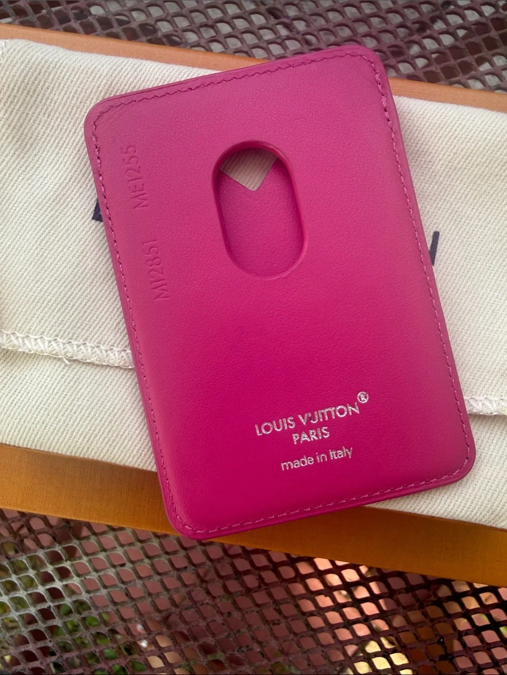 Louis Vuitton Brown Monogram Card Sleeve with Pink Trim